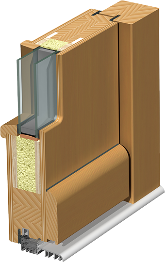 Querschnitt durch Holz Haustüren Modern